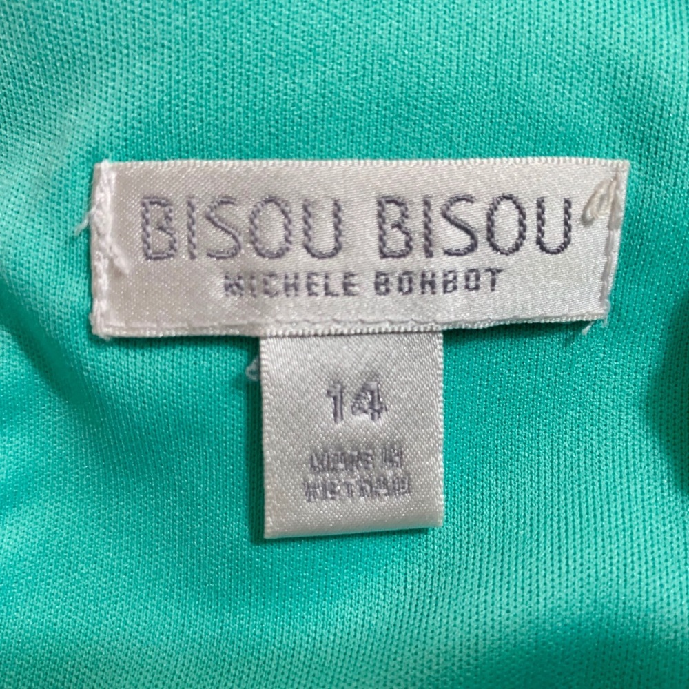 BISOU BISOU Mint Green Black Peplum Dress - Picture 5 of 5